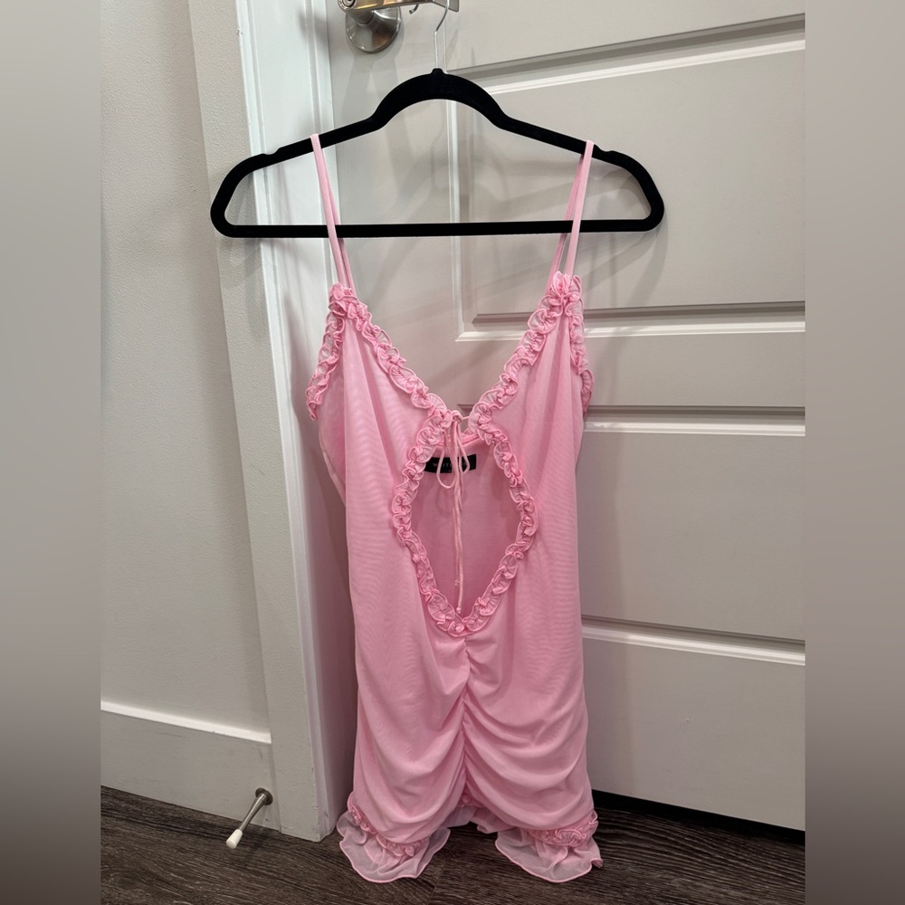 Whitefox Pink Ruffled Women's Mini Dress